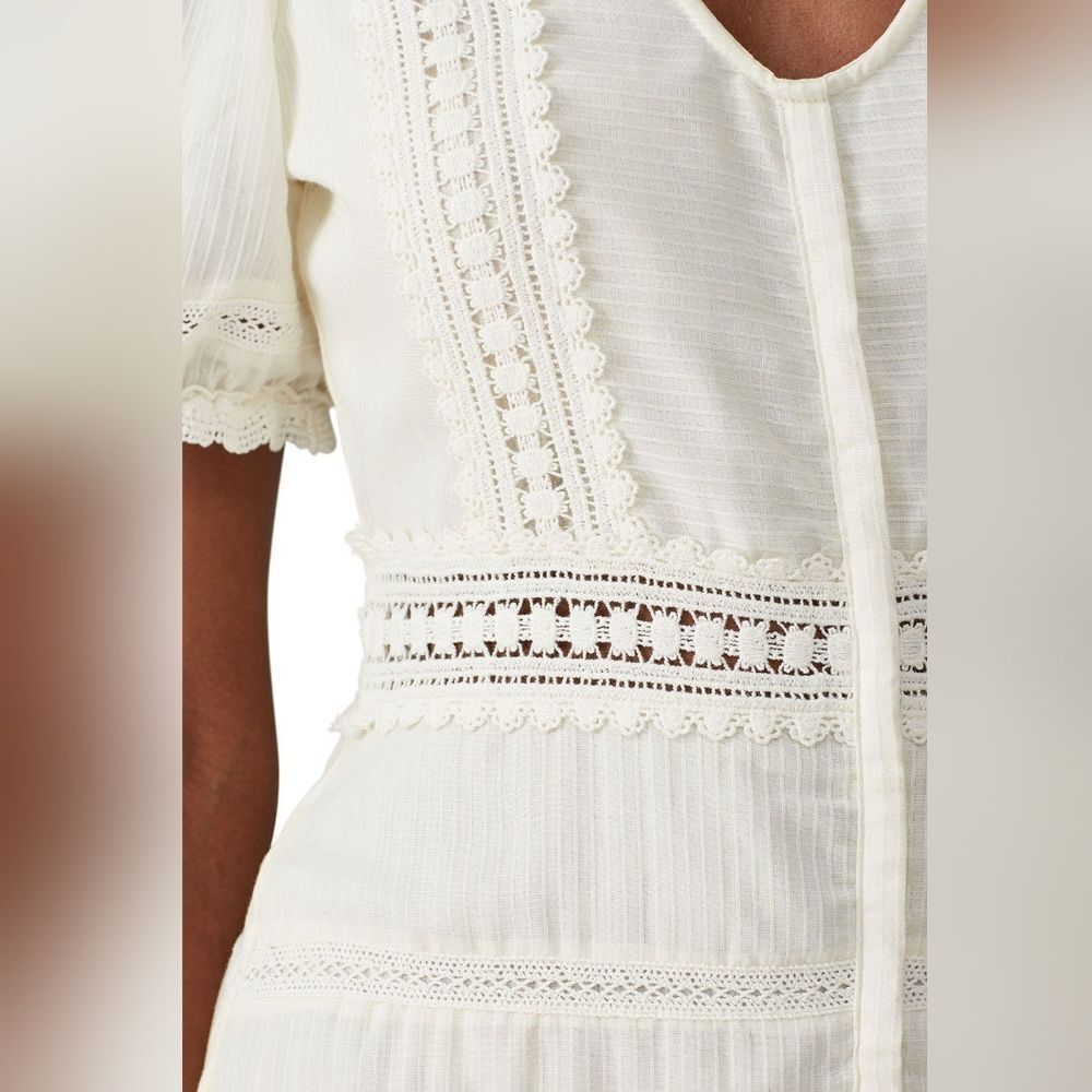 Sweet Baby Jamie Ivory Lace Midi Dress RENT THE RUNWAY - Picture 5 of 8